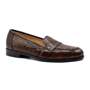 11-119-CGN TUSCANY Crocodile Penny Loafer, Cognac