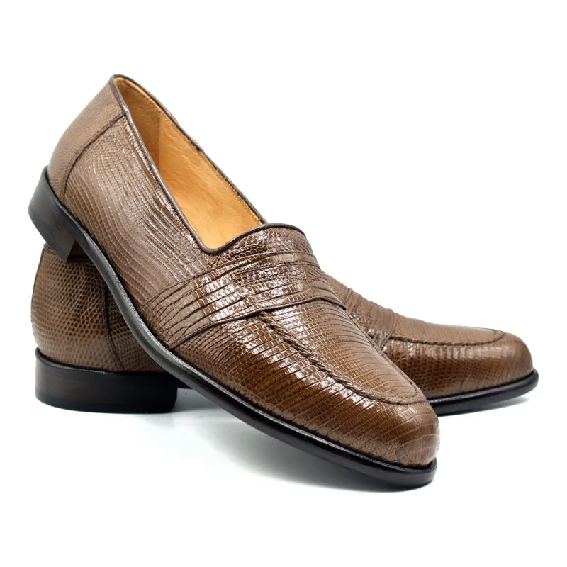 14-202-CGN ROSSI Teju Lizard Penny Loafer, Cognac