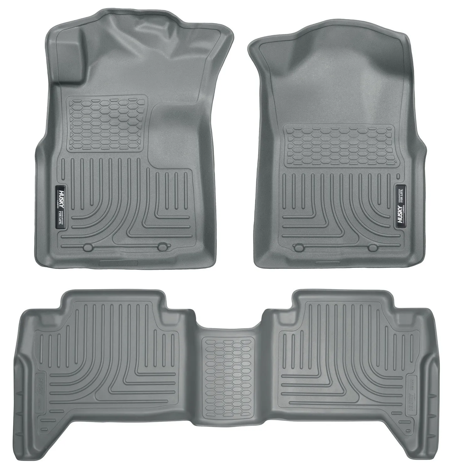 2005-2015 Toyota Tacoma Double Cab Front & 2nd Seat Floor Liners - Grey