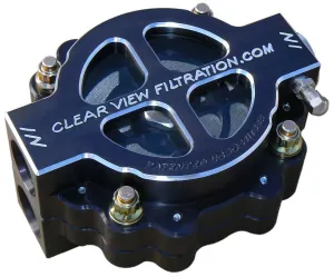 4" Hi-Flow See Through Oil Filter - Black Anodised CV410-115-B