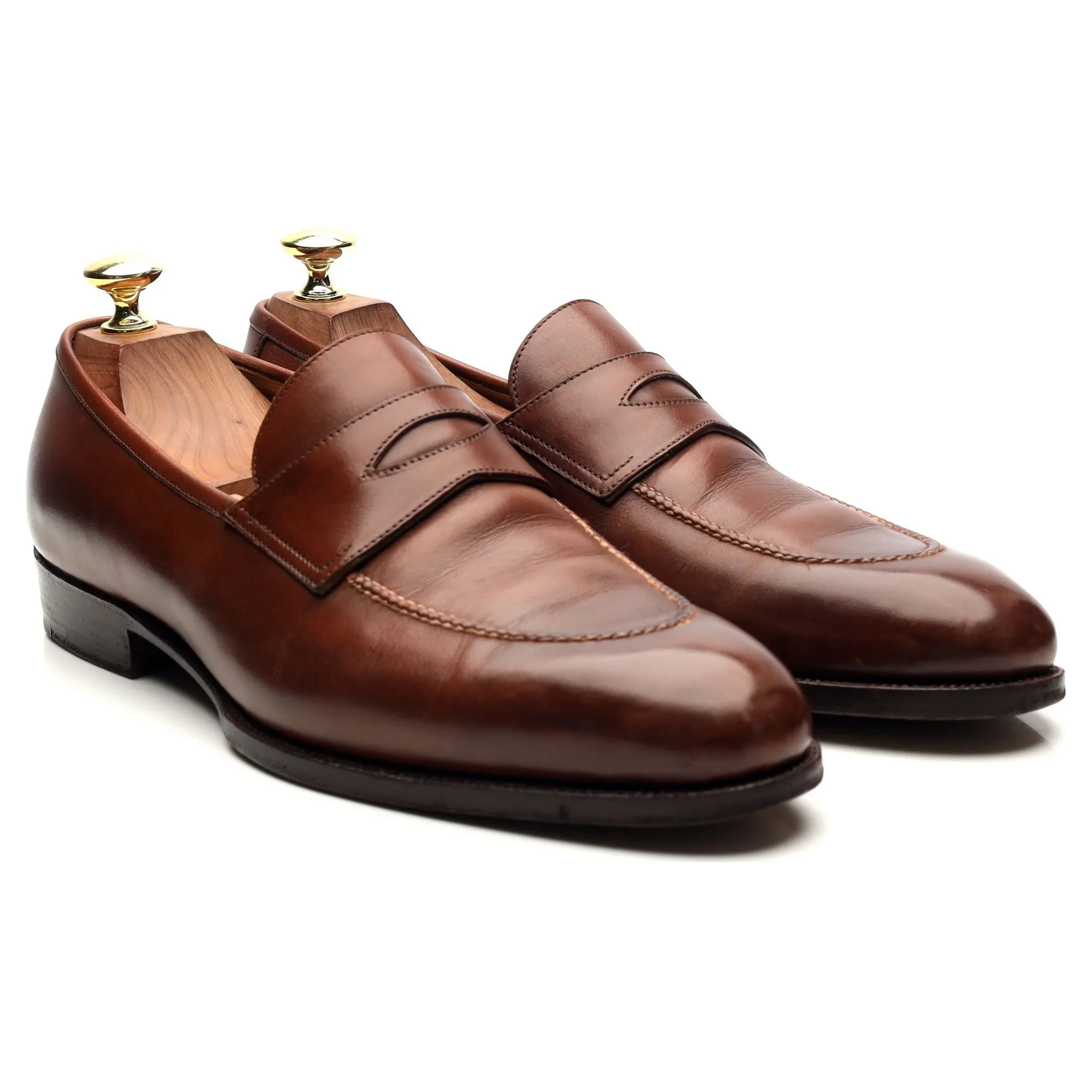 '539' Brown Leather Loafers UK 7.5 F