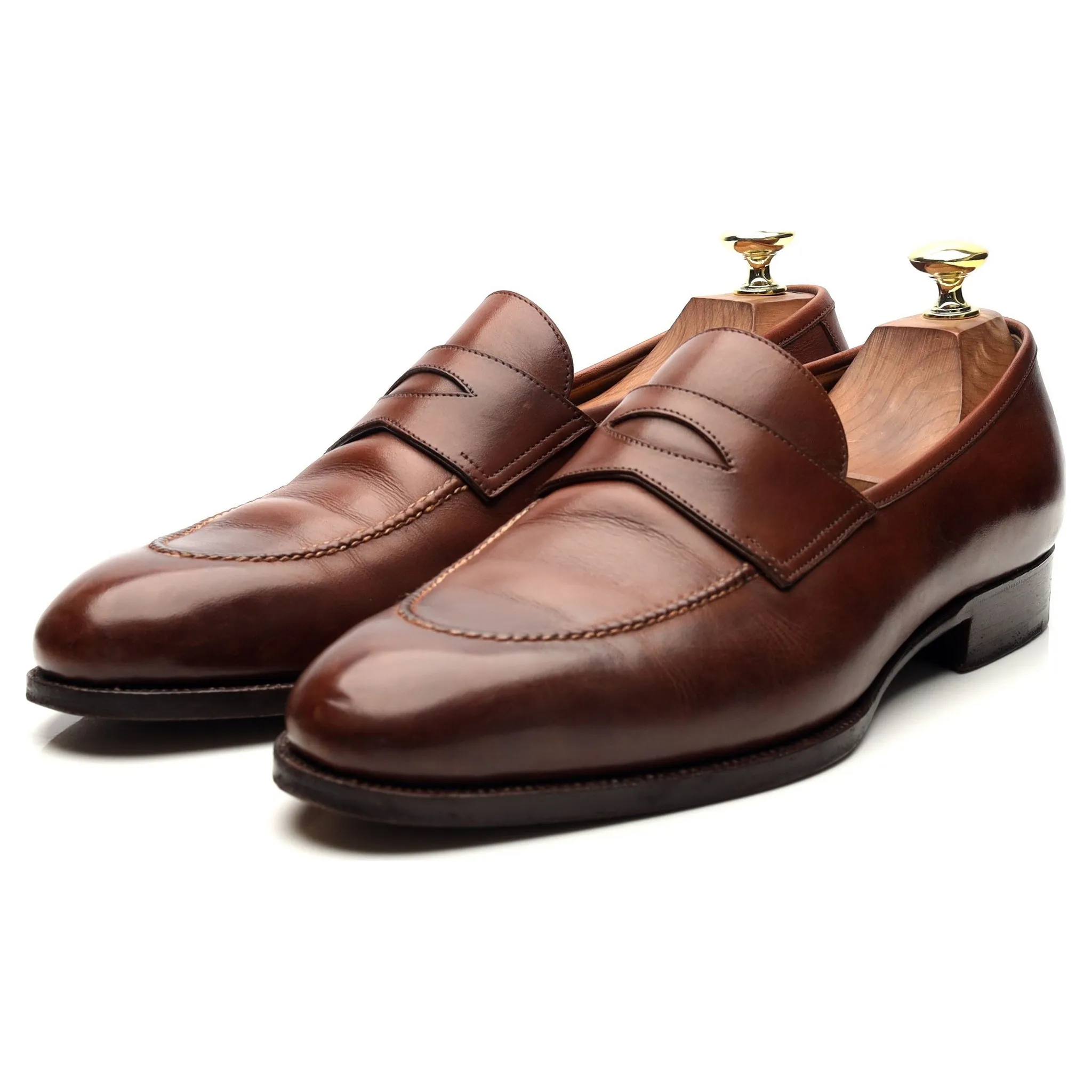 '539' Brown Leather Loafers UK 7.5 F