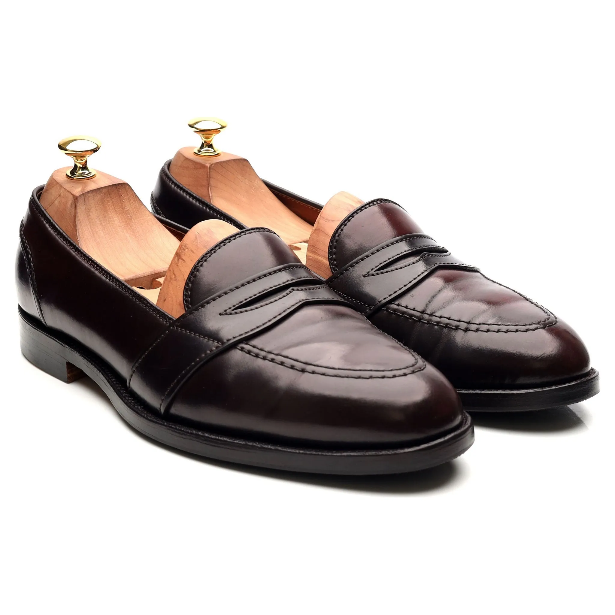 '684' Burgundy Cordovan Leather Loafers UK 10 US 10.5