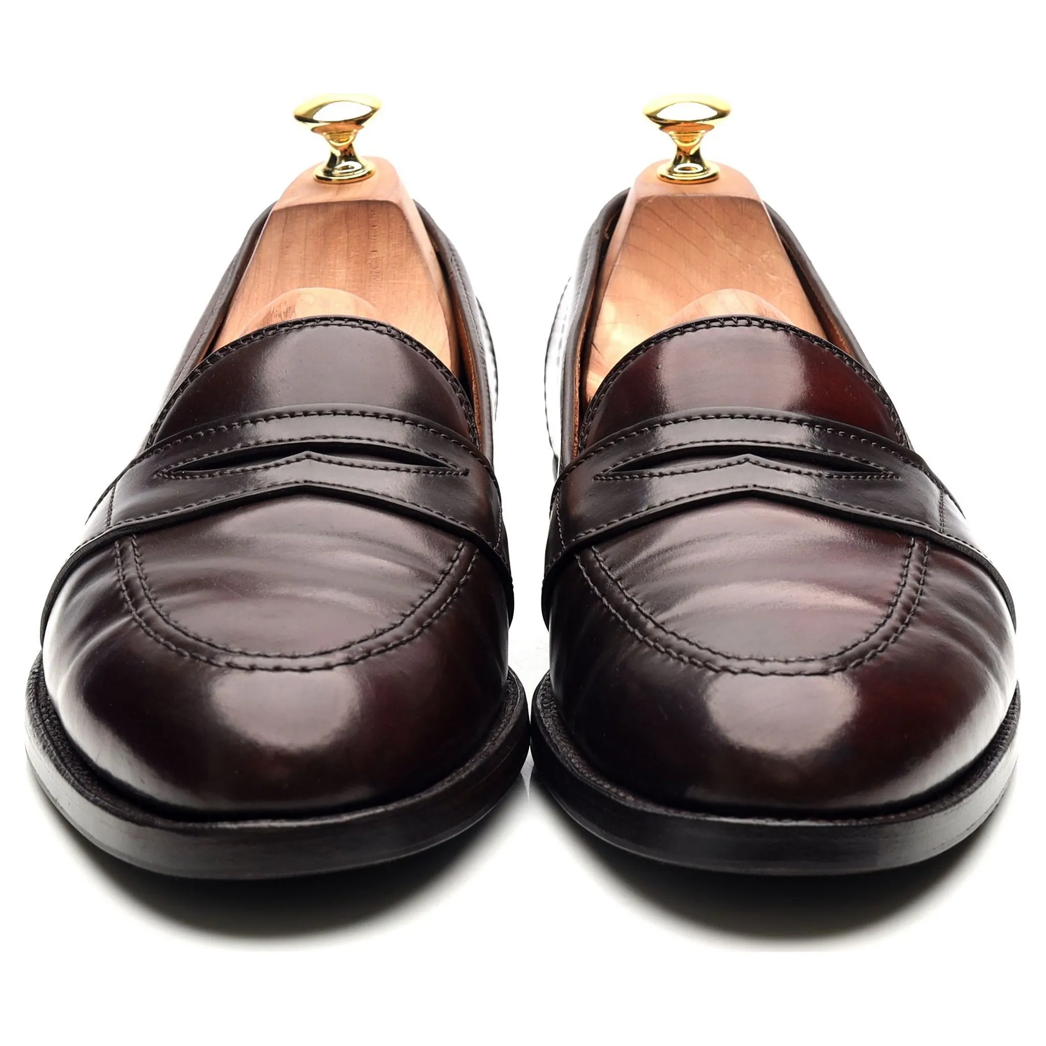 '684' Burgundy Cordovan Leather Loafers UK 10 US 10.5