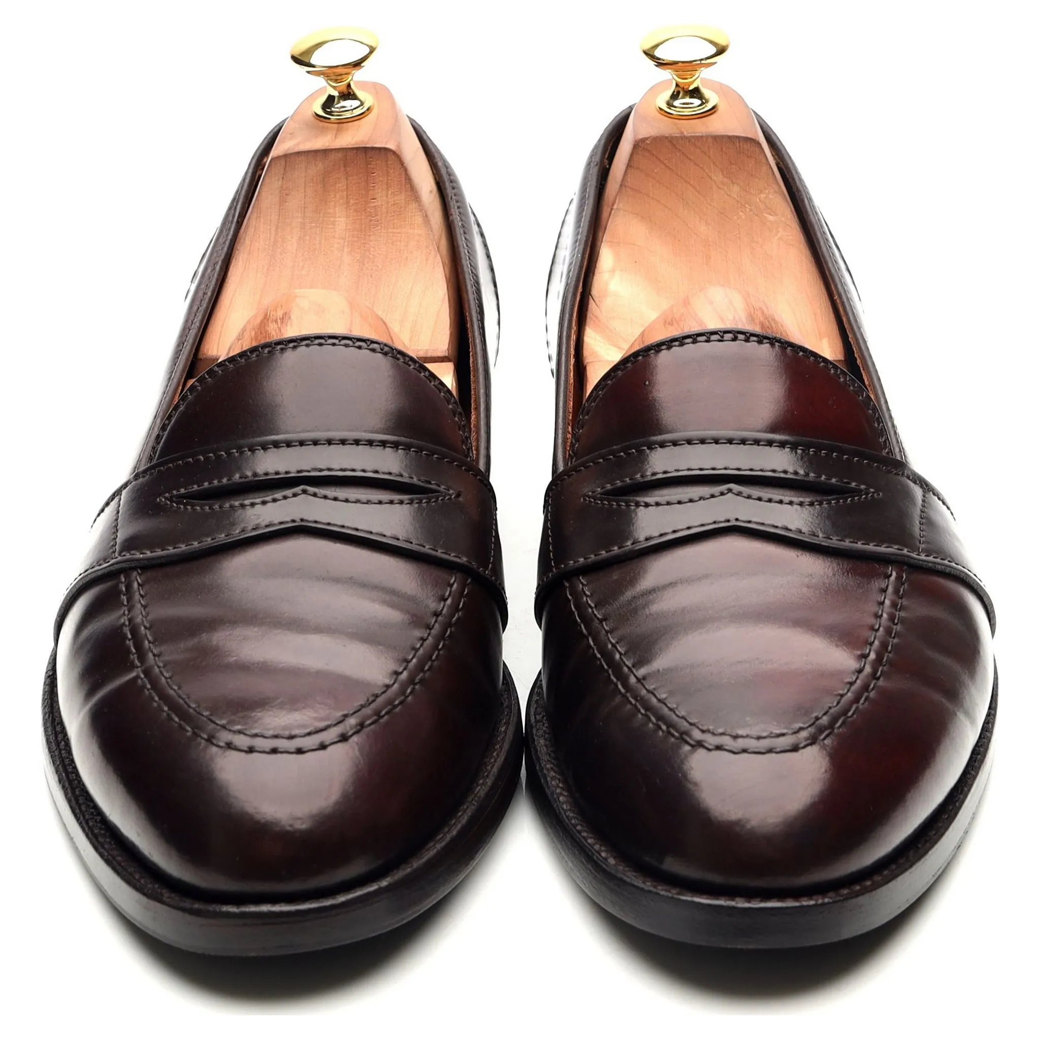 '684' Burgundy Cordovan Leather Loafers UK 10 US 10.5