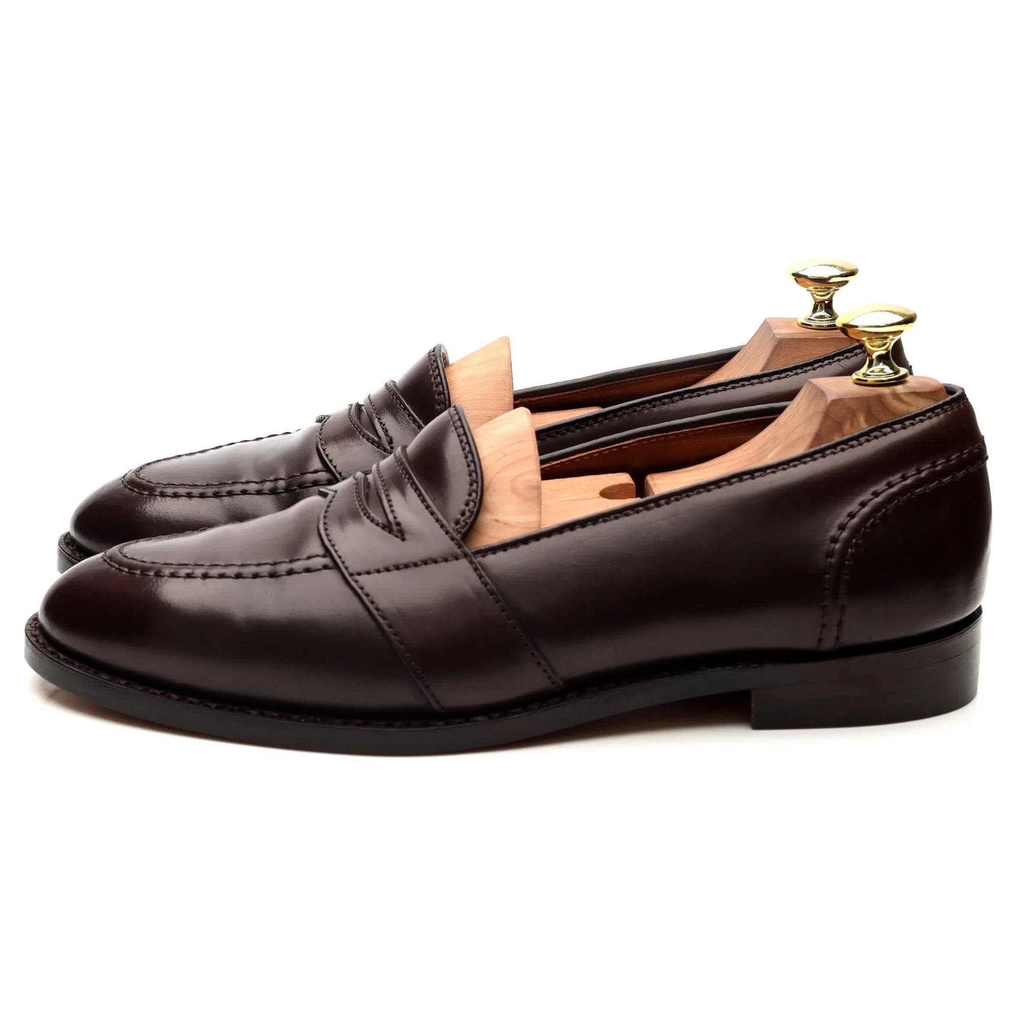 '684' Burgundy Cordovan Leather Loafers UK 7.5 US 8