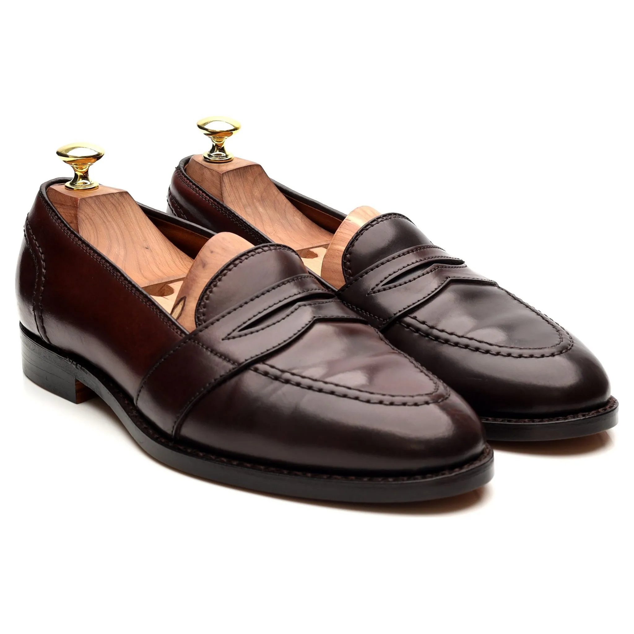 '684' Burgundy Cordovan Leather Loafers UK 7.5 US 8