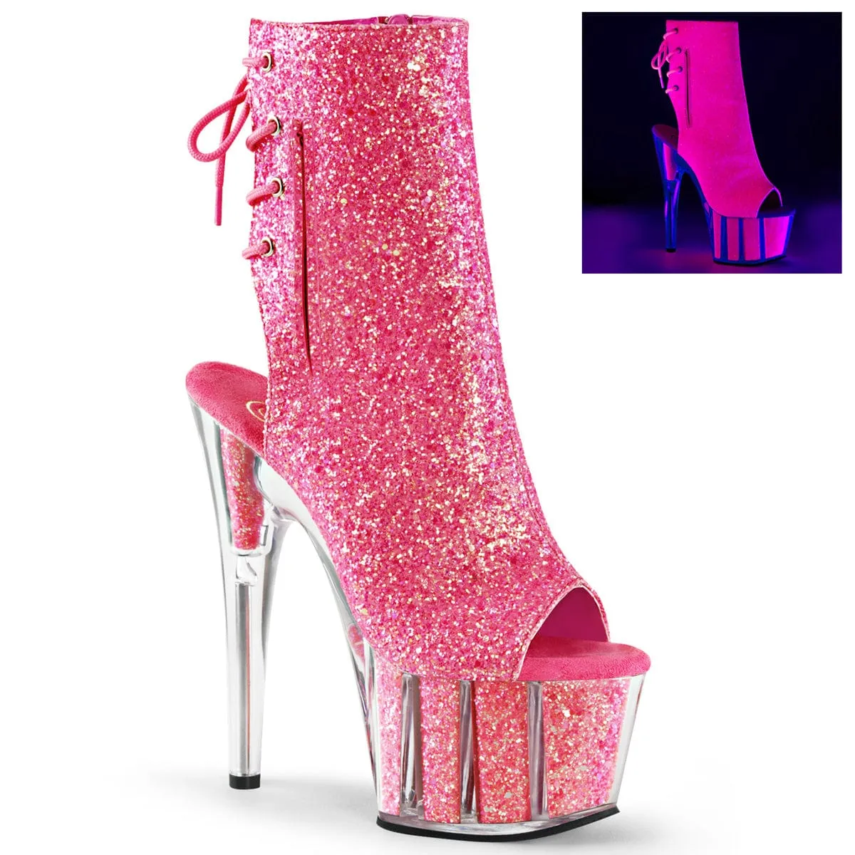 ADORE-1018G Neon Pink Glitter/Neon Pink Glitter