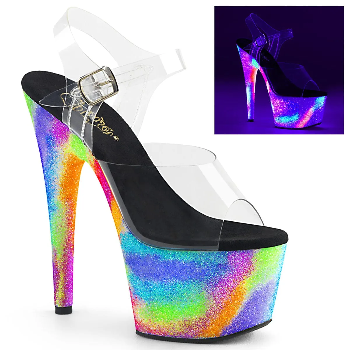 ADORE-708GXY Clear/Neon Galaxy Glitter