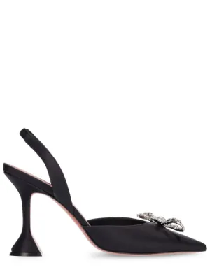 Amina Muaddi   95mm Rosie satin slingback pumps 