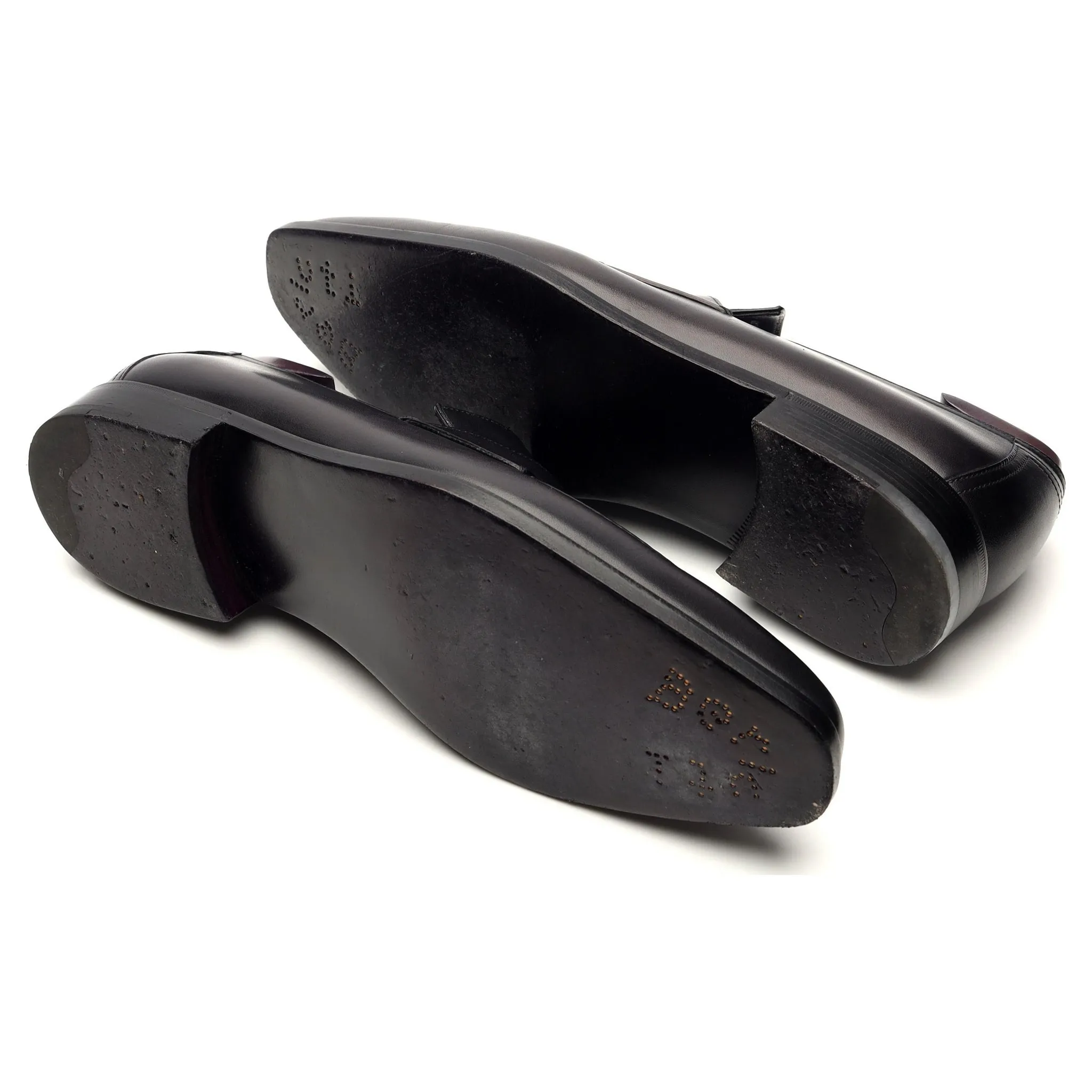 'Andy' Black Patina Leather Loafers UK 9