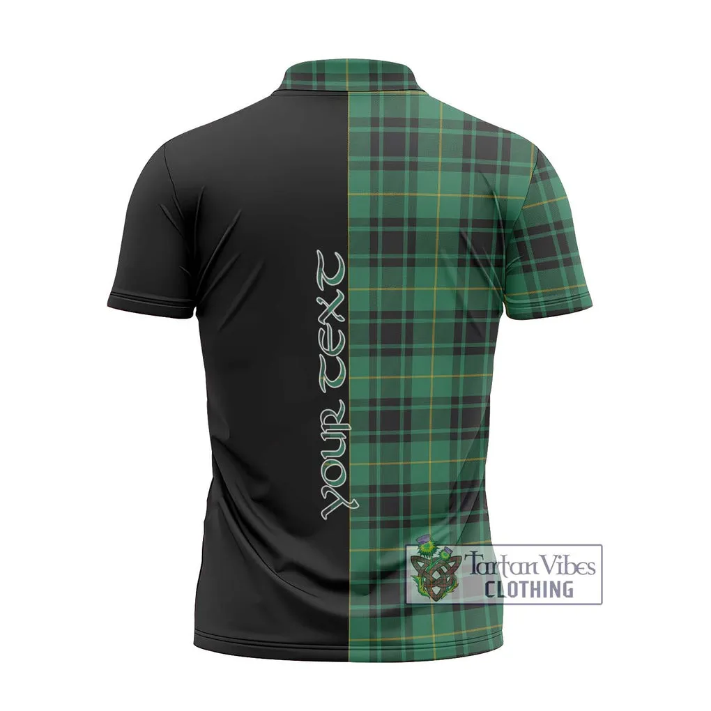 Arthur Ancient Tartan Zipper Polo Shirt with Family Crest and Half Of Me Style