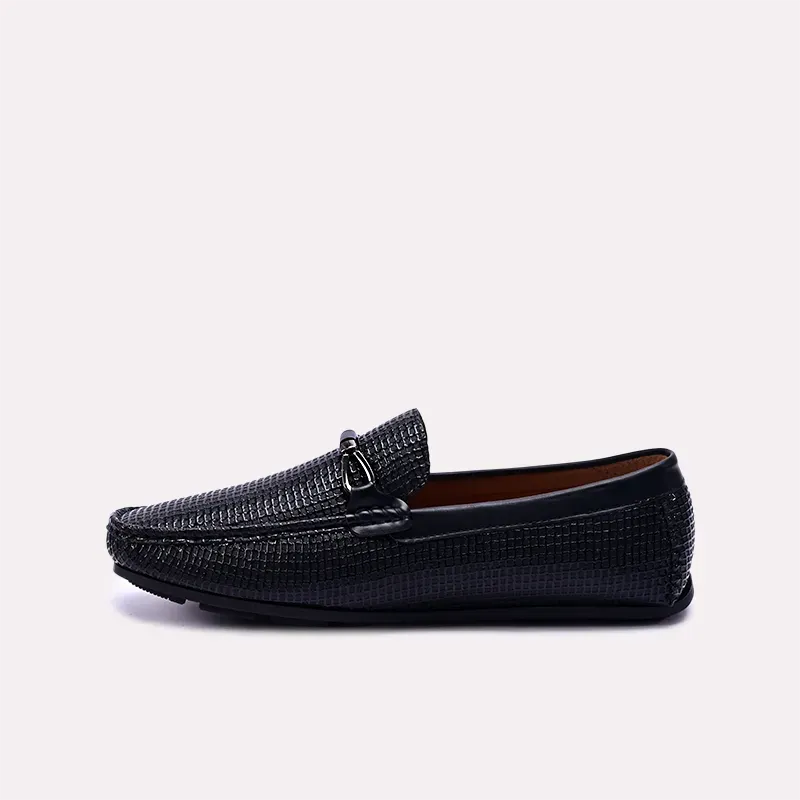 Auden Black Textured Loafers 0130868