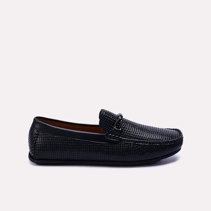 Auden Black Textured Loafers 0130868