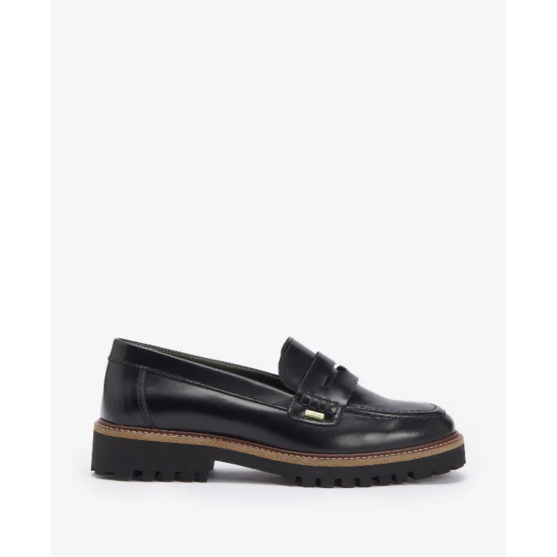 Barbour Ludlow Penny Leather Ladies Loafer - Black Polido