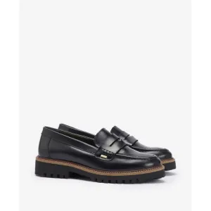 Barbour Ludlow Penny Leather Ladies Loafer - Black Polido