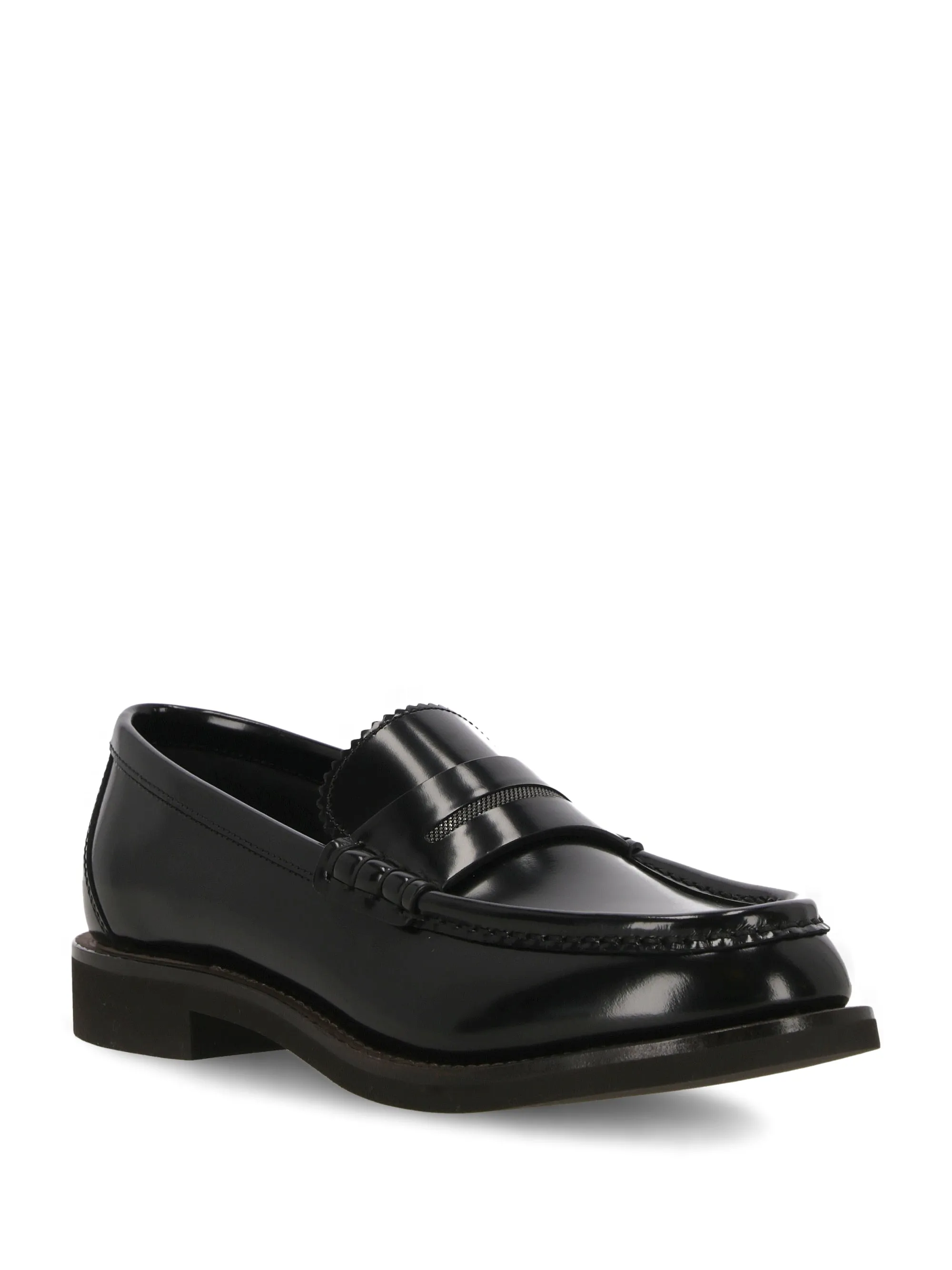 Black Monili Detail Loafers