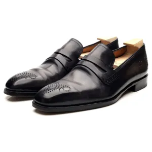 Black Patina Leather Loafers UK 8.5