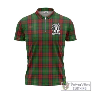 Blackstock Hunting Tartan Zipper Polo Shirt with Family Crest