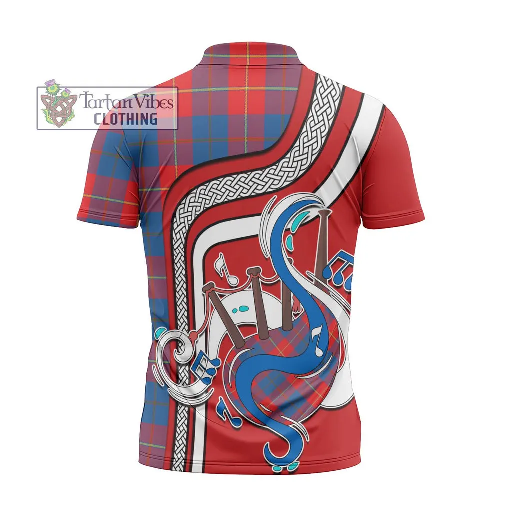 Blane Tartan Zipper Polo Shirt with Epic Bagpipe Style