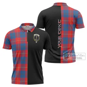 Blane Tartan Zipper Polo Shirt with Family Crest and Half Of Me Style