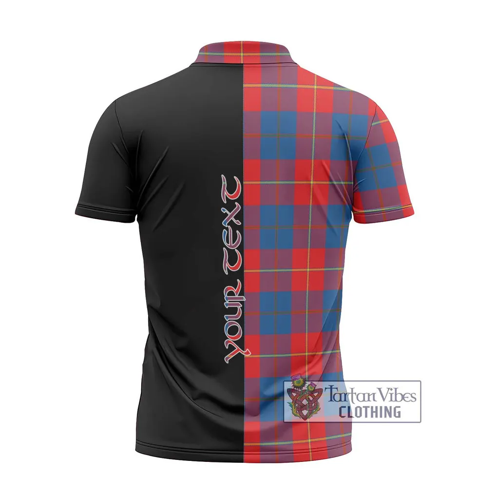 Blane Tartan Zipper Polo Shirt with Family Crest and Half Of Me Style