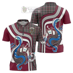 Borthwick Tartan Zipper Polo Shirt with Epic Bagpipe Style