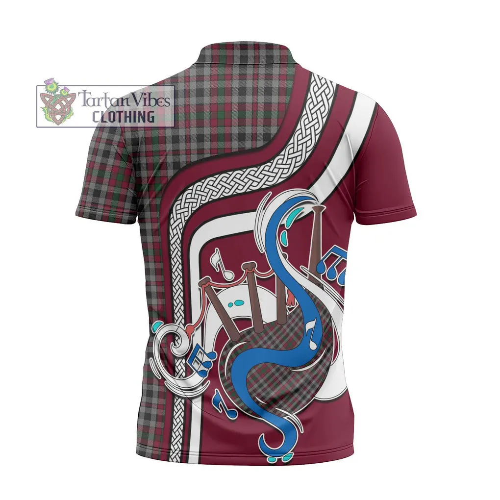 Borthwick Tartan Zipper Polo Shirt with Epic Bagpipe Style