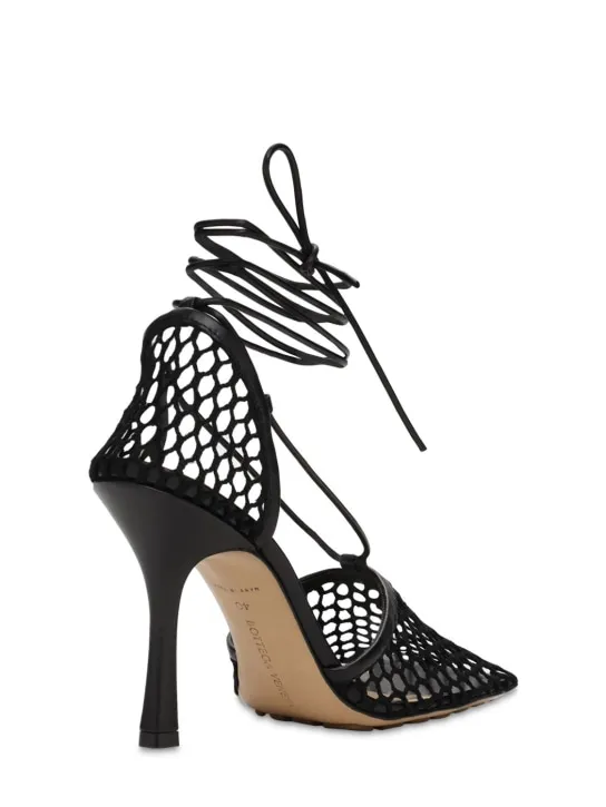 Bottega Veneta   90mm Stretch mesh &amp; leather pumps 