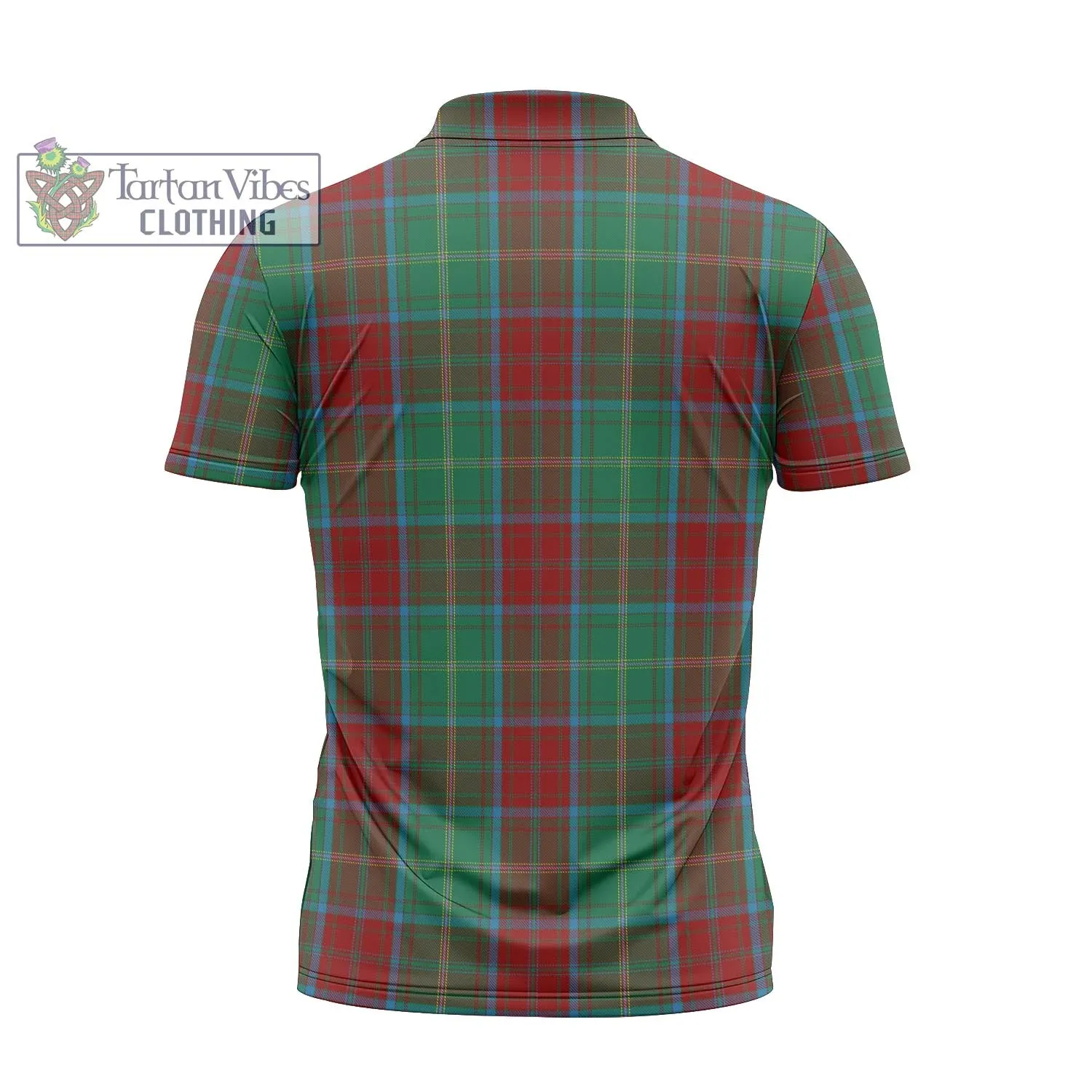 Brewer Tartan Zipper Polo Shirt with Family Crest