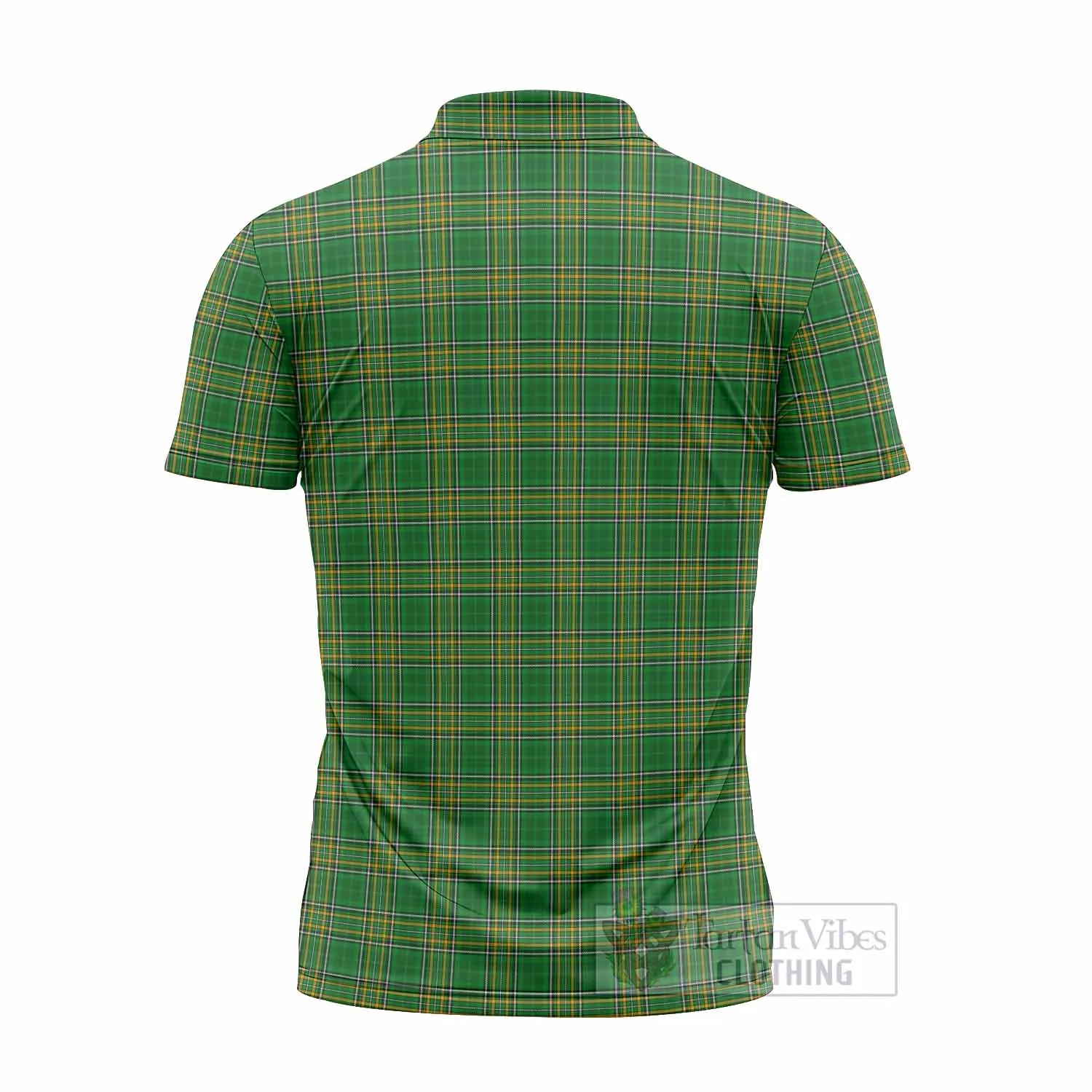 Brosnan Irish Clan Tartan Zipper Polo Shirt with Coat of Arms