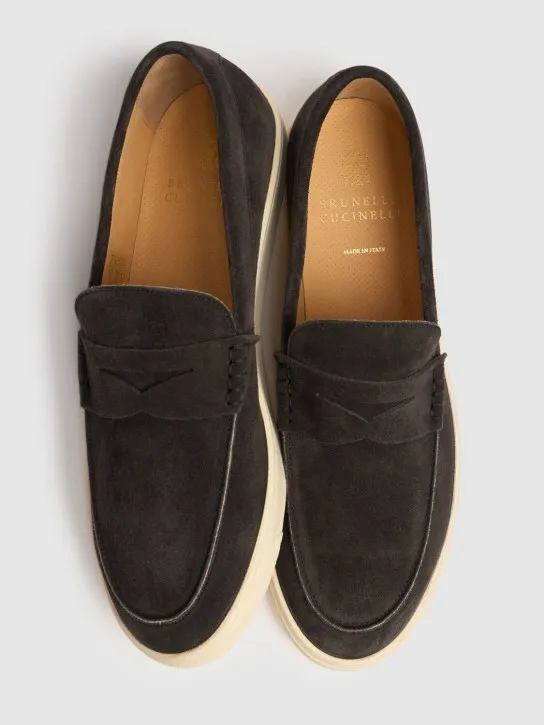 Brunello Cucinelli   Suede penny loafers 