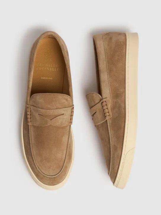 Brunello Cucinelli   Suede penny loafers 