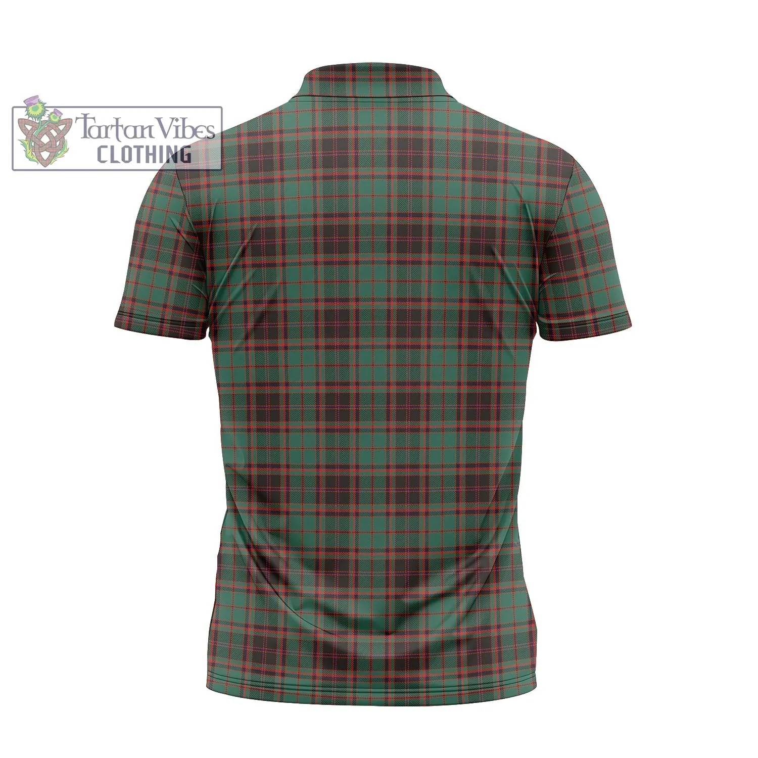 Buchan Ancient Tartan Zipper Polo Shirt with Family Crest