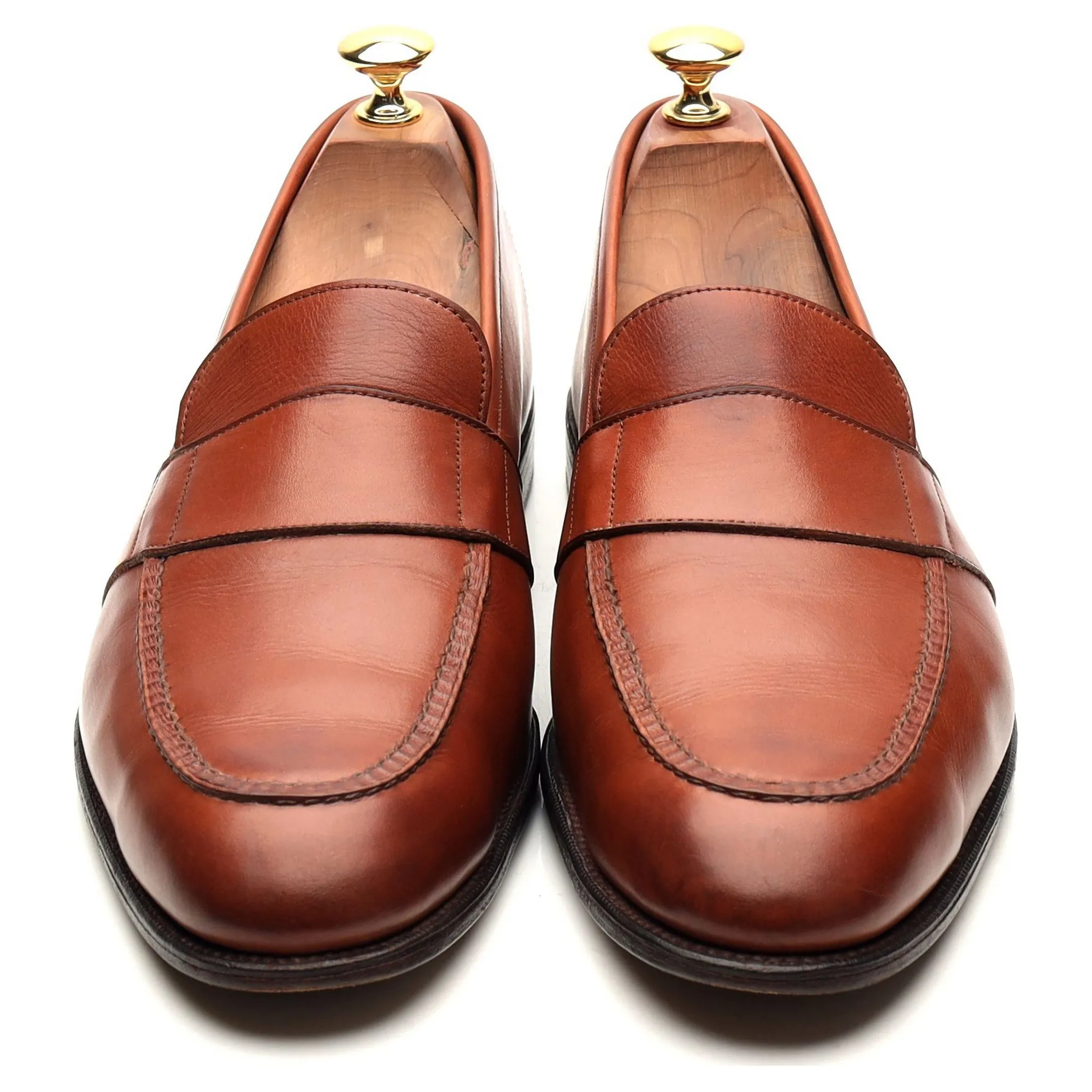 'Buckingham' Tan Brown Leather Loafers UK 9.5 E