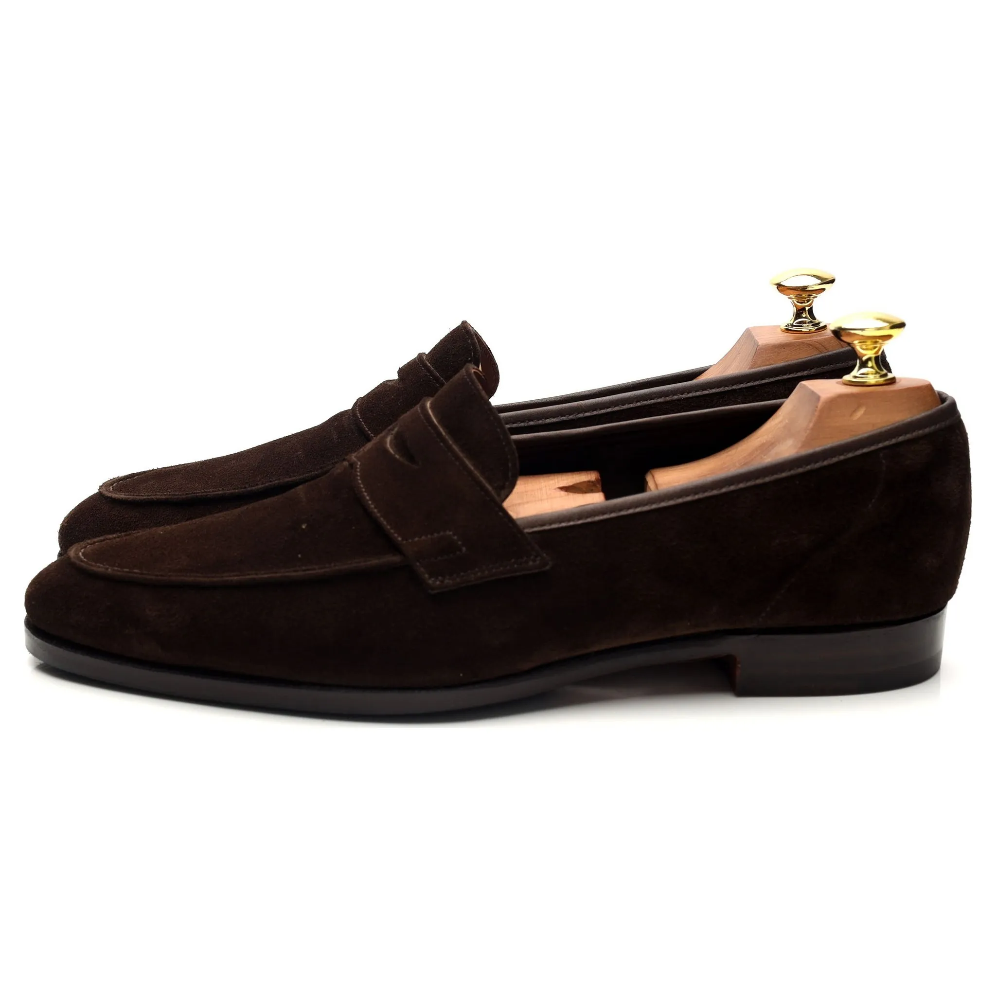 'Cadogan' Dark Brown Suede Loafers UK 7.5 E