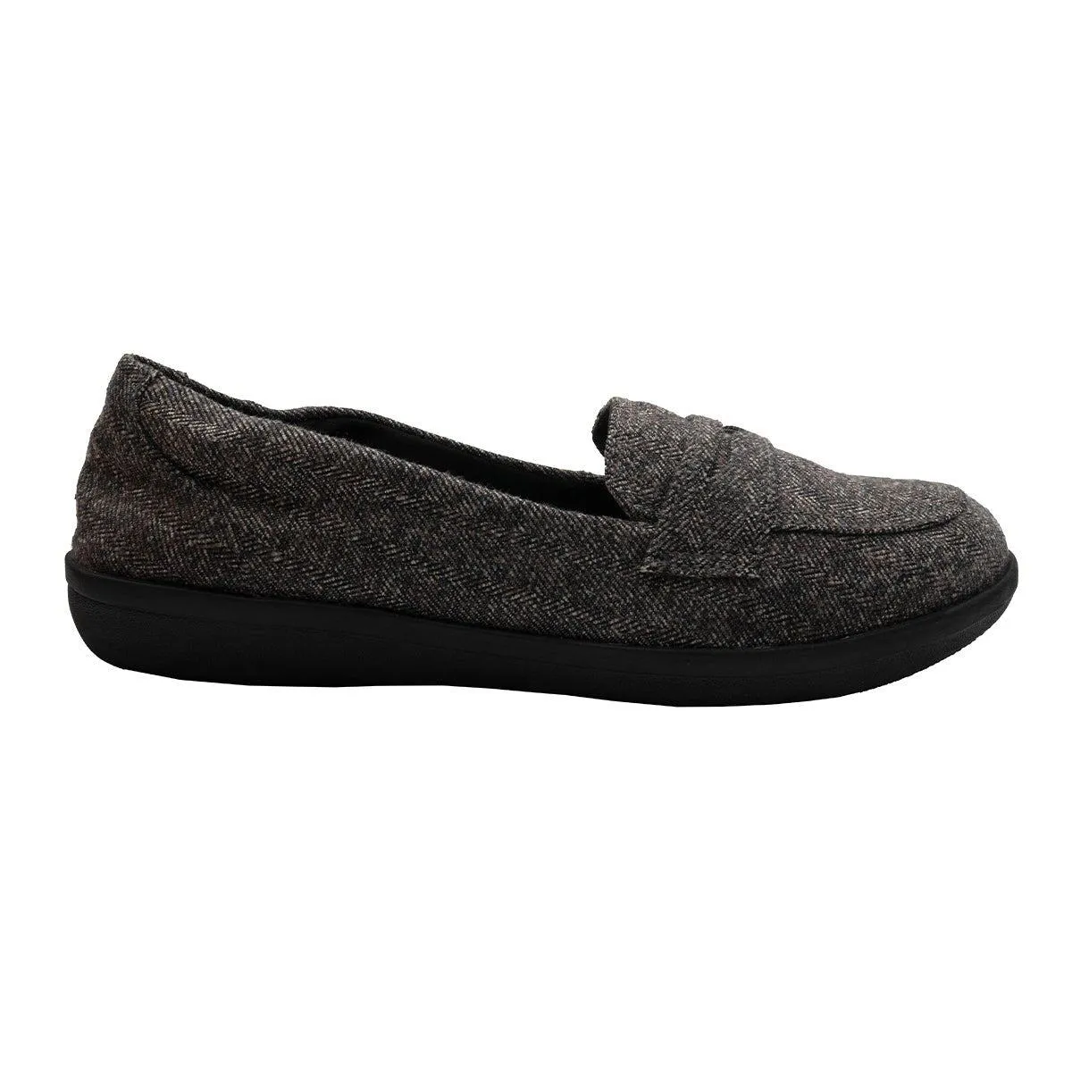 Clarks Ayla Form Penny Loafers Fabric Grey Colour For Women