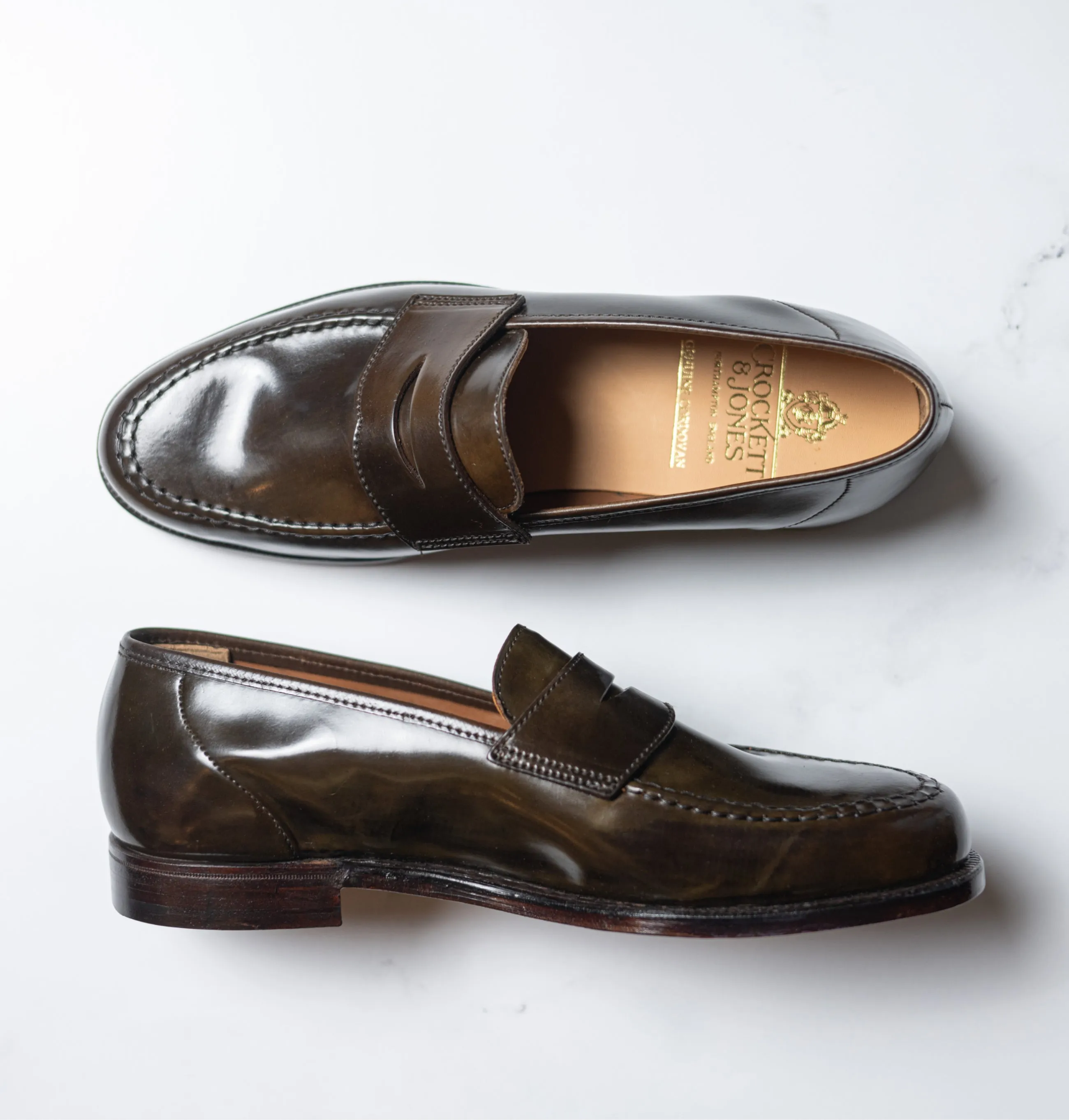 Crockett & Jones Harvard Penny - Dark Brown Shell Cordovan