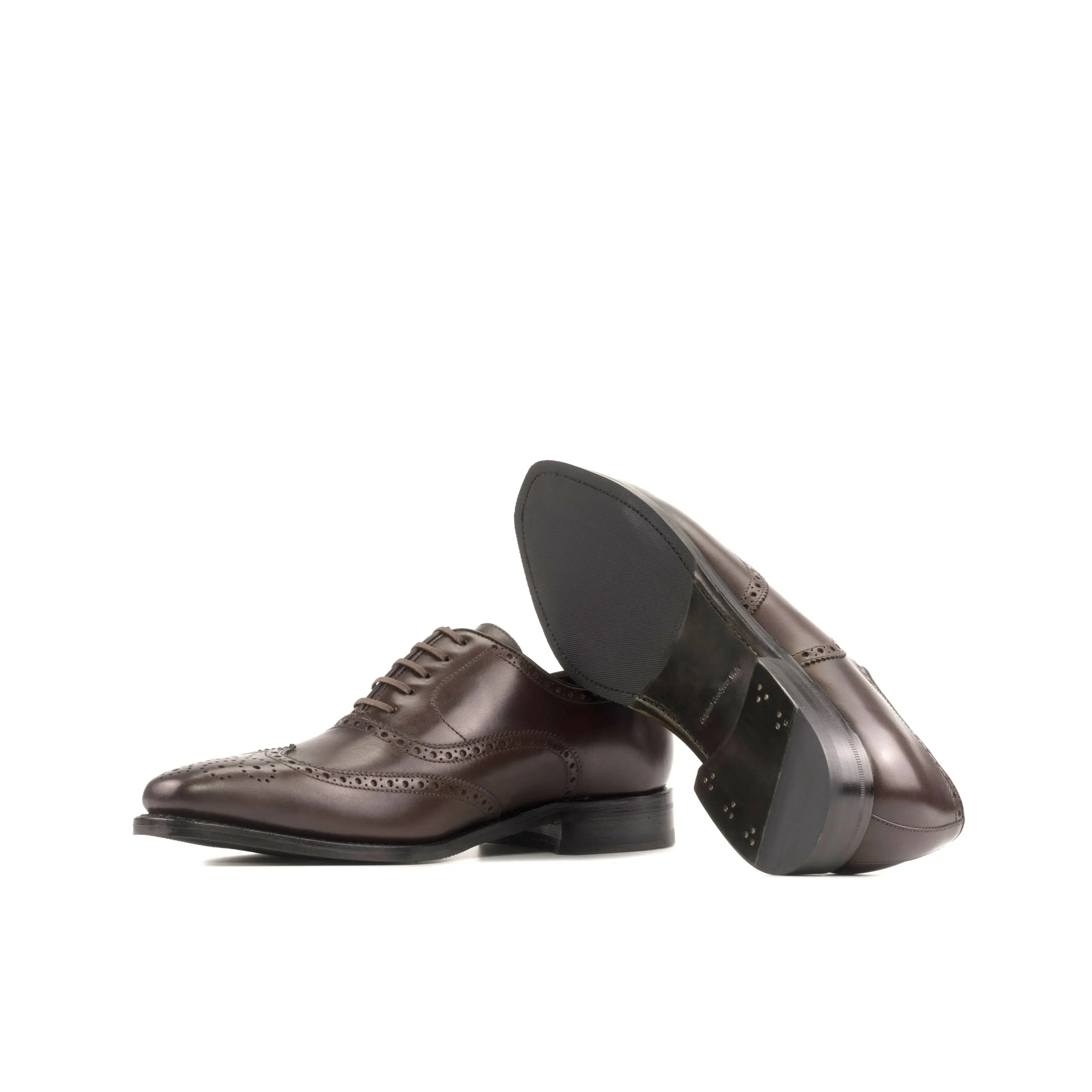 DapperFam Aeron in Dark Brown Men's Italian Leather Full Brogue