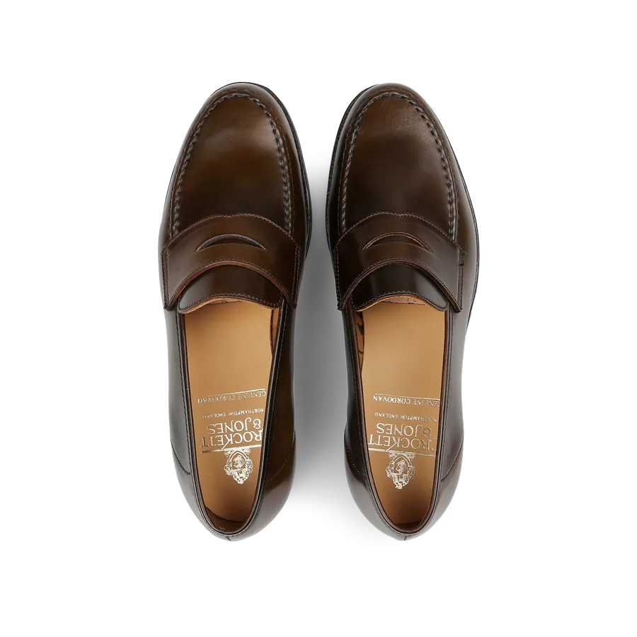 Dark Brown Cordovan Leather Harvard Loafers