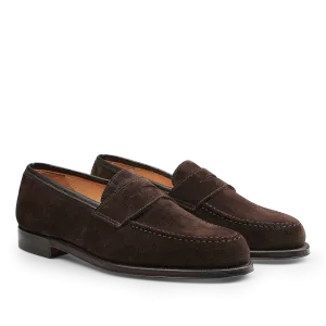 Dark Brown Suede Leather Boston Loafers