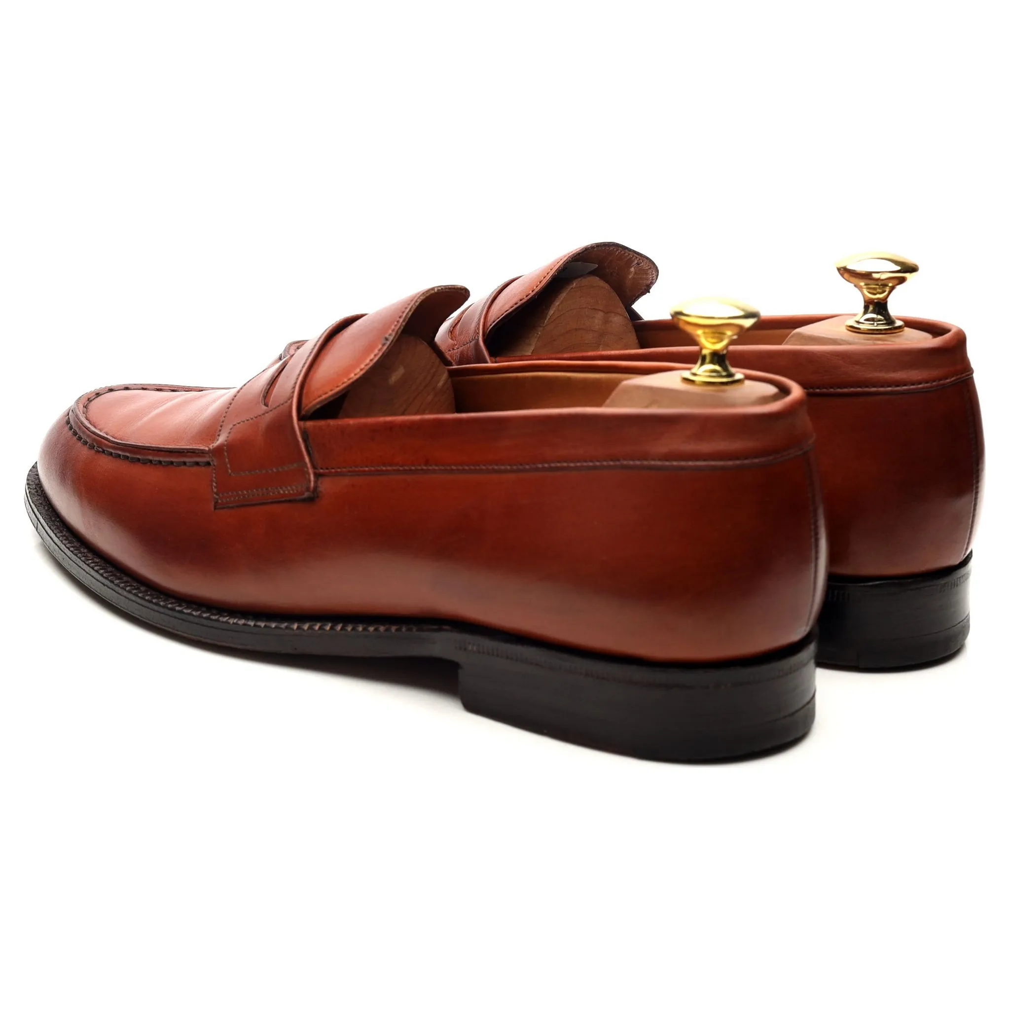 'Darwin' Tan Brown Leather Loafers UK 8.5 F