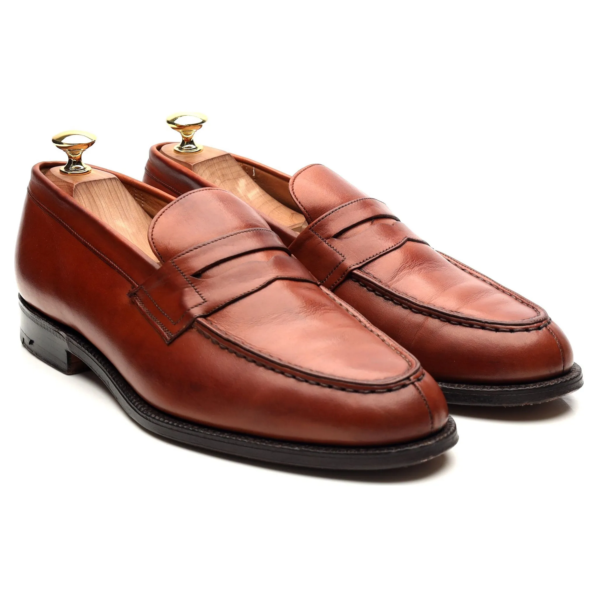 'Darwin' Tan Brown Leather Loafers UK 8.5 F