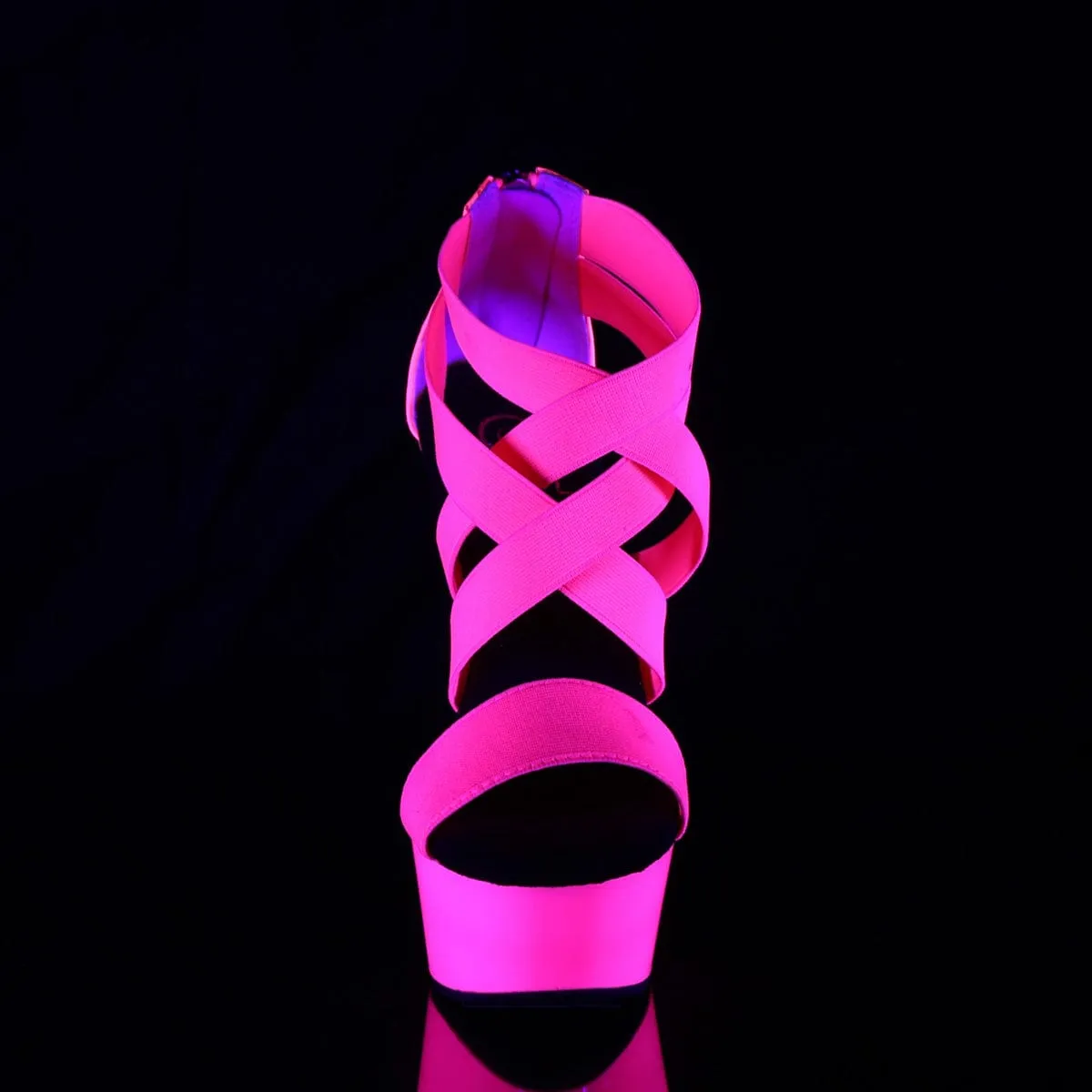 DELIGHT-669UV Neon Hot Pink Elastic Band-Patent/Neon Hot P.