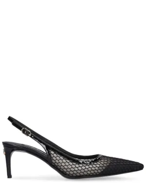 Dolce&amp;Gabbana   60mm Leather &amp; mesh slingback pumps 