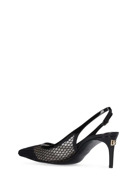 Dolce&amp;Gabbana   60mm Leather &amp; mesh slingback pumps 