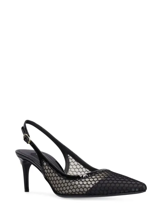 Dolce&amp;Gabbana   60mm Leather &amp; mesh slingback pumps 