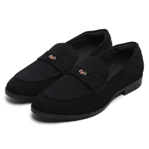 Elbono- Black Suede Penny Slip On