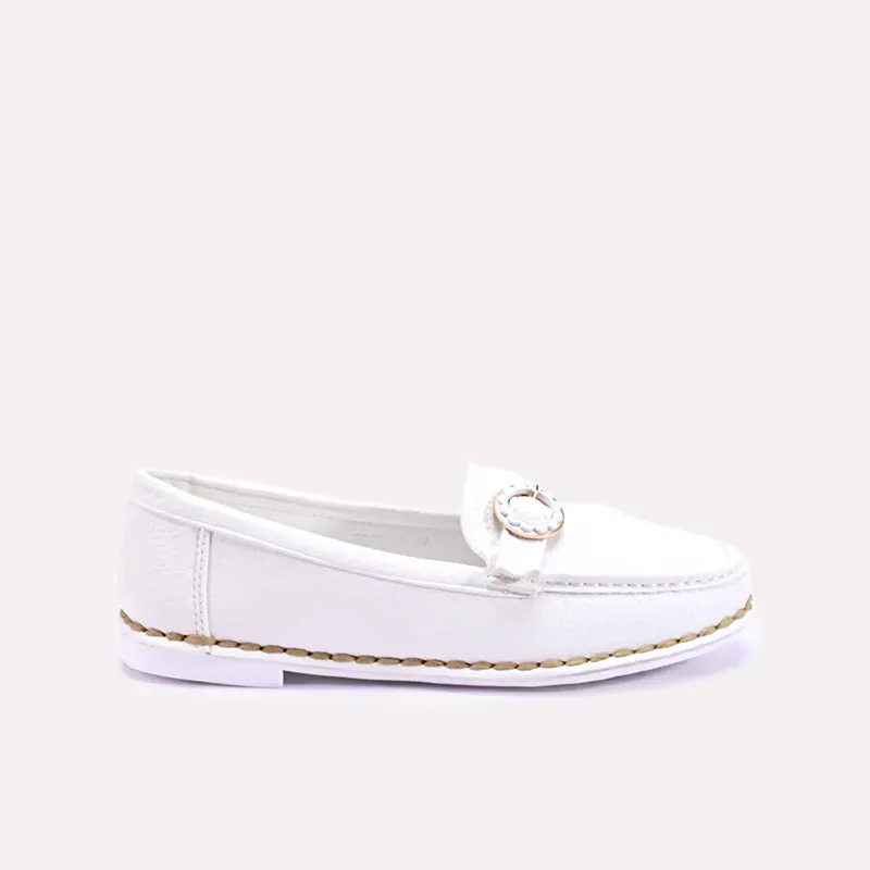 Estelle White Fancy Loafer Pumps 0431347