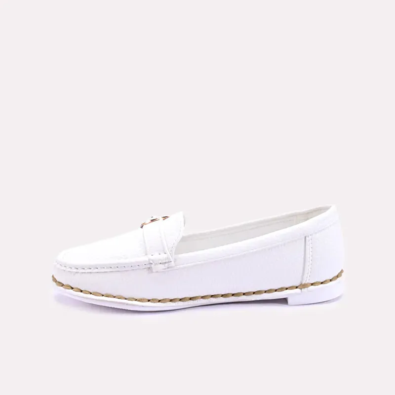 Estelle White Fancy Loafer Pumps 0431347